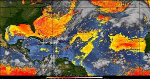 Météo tropicale : Air sec et densité de poussière dans l'air.
