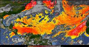 Météo tropicale : Air sec et densité de poussière dans l'air.