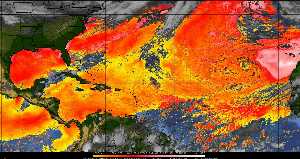 Météo tropicale : Air sec et densité de poussière dans l'air.