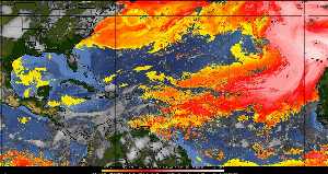 Météo tropicale : Air sec et densité de poussière dans l'air.