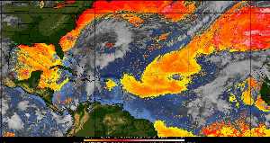 Météo tropicale : Air sec et densité de poussière dans l'air.
