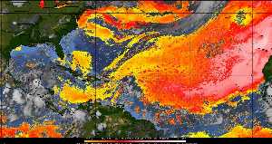 Météo tropicale : Air sec et densité de poussière dans l'air.