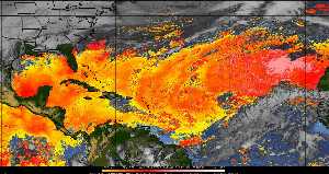 Météo tropicale : Air sec et densité de poussière dans l'air.