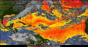Météo tropicale : Air sec et densité de poussière dans l'air.
