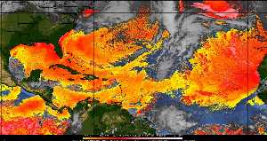 Météo tropicale : Air sec et densité de poussière dans l'air.
