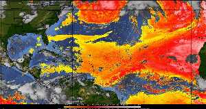 Météo tropicale : Air sec et densité de poussière dans l'air.