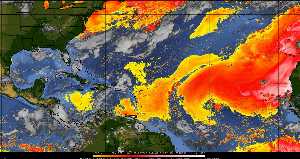 Météo tropicale : Air sec et densité de poussière dans l'air.