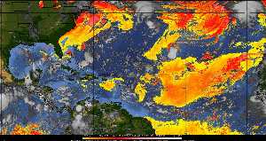 Météo tropicale : Air sec et densité de poussière dans l'air.