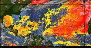 Météo tropicale : Air sec et densité de poussière dans l'air.