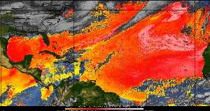 Météo tropicale : Air sec et densité de poussière dans l'air.