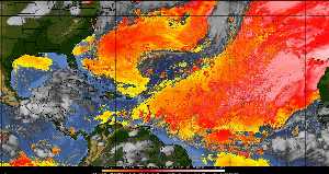 Météo tropicale : Air sec et densité de poussière dans l'air.