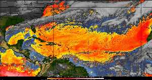Météo tropicale : Air sec et densité de poussière dans l'air.