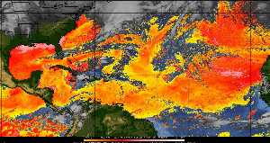 Météo tropicale : Air sec et densité de poussière dans l'air.