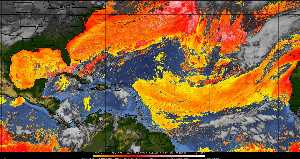 Météo tropicale : Air sec et densité de poussière dans l'air.