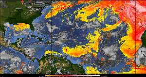 Météo tropicale : Air sec et densité de poussière dans l'air.