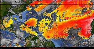 Météo tropicale : Air sec et densité de poussière dans l'air.