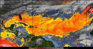 Météo tropicale : Air sec et densité de poussière dans l'air.