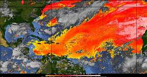Météo tropicale : Air sec et densité de poussière dans l'air.