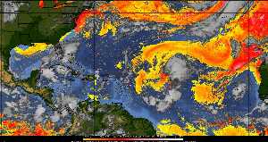 Météo tropicale : Air sec et densité de poussière dans l'air.