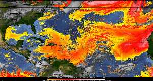 Météo tropicale : Air sec et densité de poussière dans l'air.