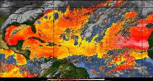 Météo tropicale : Air sec et densité de poussière dans l'air.
