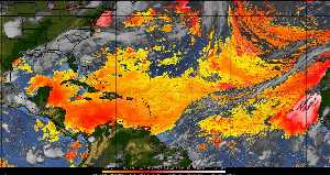Météo tropicale : Air sec et densité de poussière dans l'air.