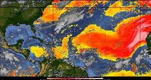 Météo tropicale : Air sec et densité de poussière dans l'air.