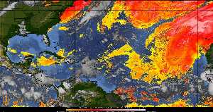 Météo tropicale : Air sec et densité de poussière dans l'air.