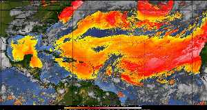 Météo tropicale : Air sec et densité de poussière dans l'air.