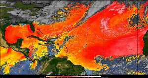 Météo tropicale : Air sec et densité de poussière dans l'air.