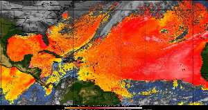 Météo tropicale : Air sec et densité de poussière dans l'air.