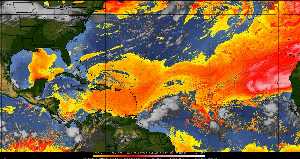 Météo tropicale : Air sec et densité de poussière dans l'air.