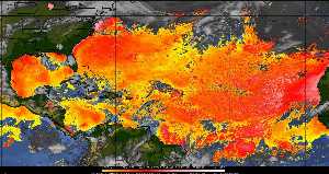 Météo tropicale : Air sec et densité de poussière dans l'air.