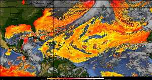Météo tropicale : Air sec et densité de poussière dans l'air.