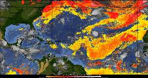 Météo tropicale : Air sec et densité de poussière dans l'air.