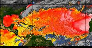 Météo tropicale : Air sec et densité de poussière dans l'air.