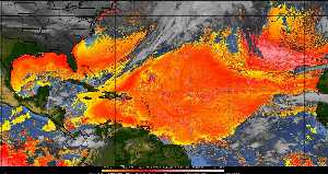 Météo tropicale : Air sec et densité de poussière dans l'air.
