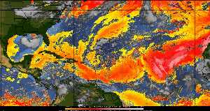 Météo tropicale : Air sec et densité de poussière dans l'air.