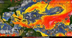 Météo tropicale : Air sec et densité de poussière dans l'air.