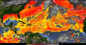 Météo tropicale : Air sec et densité de poussière dans l'air.