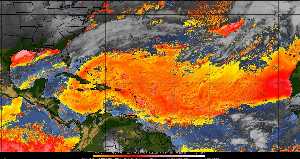 Météo tropicale : Air sec et densité de poussière dans l'air.