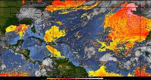 Météo tropicale : Air sec et densité de poussière dans l'air.