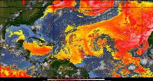 Météo tropicale : Air sec et densité de poussière dans l'air.