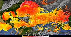 Météo tropicale : Air sec et densité de poussière dans l'air.