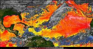 Météo tropicale : Air sec et densité de poussière dans l'air.