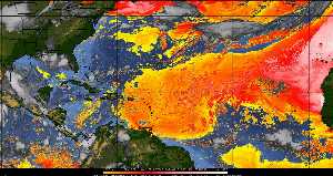 Météo tropicale : Air sec et densité de poussière dans l'air.