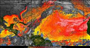 Météo tropicale : Air sec et densité de poussière dans l'air.