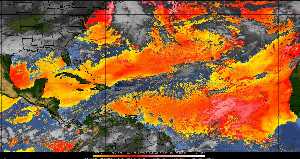 Météo tropicale : Air sec et densité de poussière dans l'air.