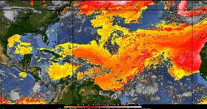 Météo tropicale : Air sec et densité de poussière dans l'air.