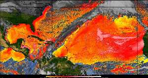 Météo tropicale : Air sec et densité de poussière dans l'air.